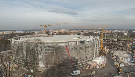 Plac budowy hali i stadionu Radomiaka Radom