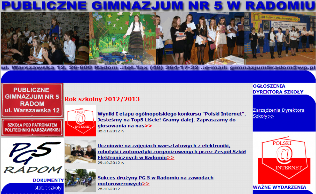 Głosujcie na stronę www radomskiej szkoły!