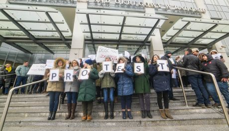 Protest pracowników administracyjnych sądu (zdjęcia)