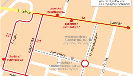 Zmiany w ruchu na Dzierzkowie i objazdy dla linii 14