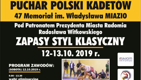 Zapaśnicze zmagania - Puchar Polski Kadetów - 47 Memoriał im. Władysława Miazio w weekend w Radomiu