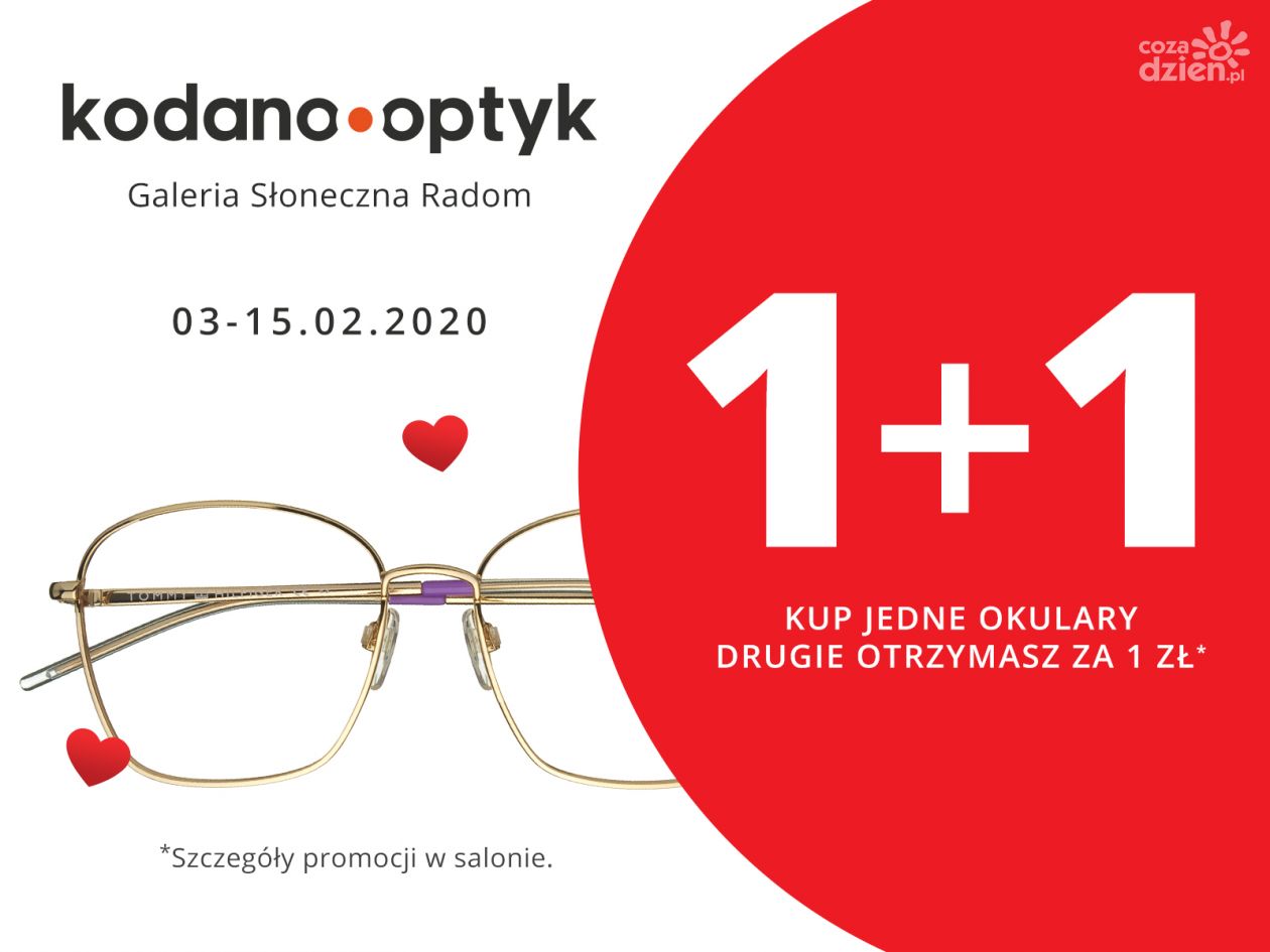 Walentynkowa promocja – drugie okulary za 1 zł !