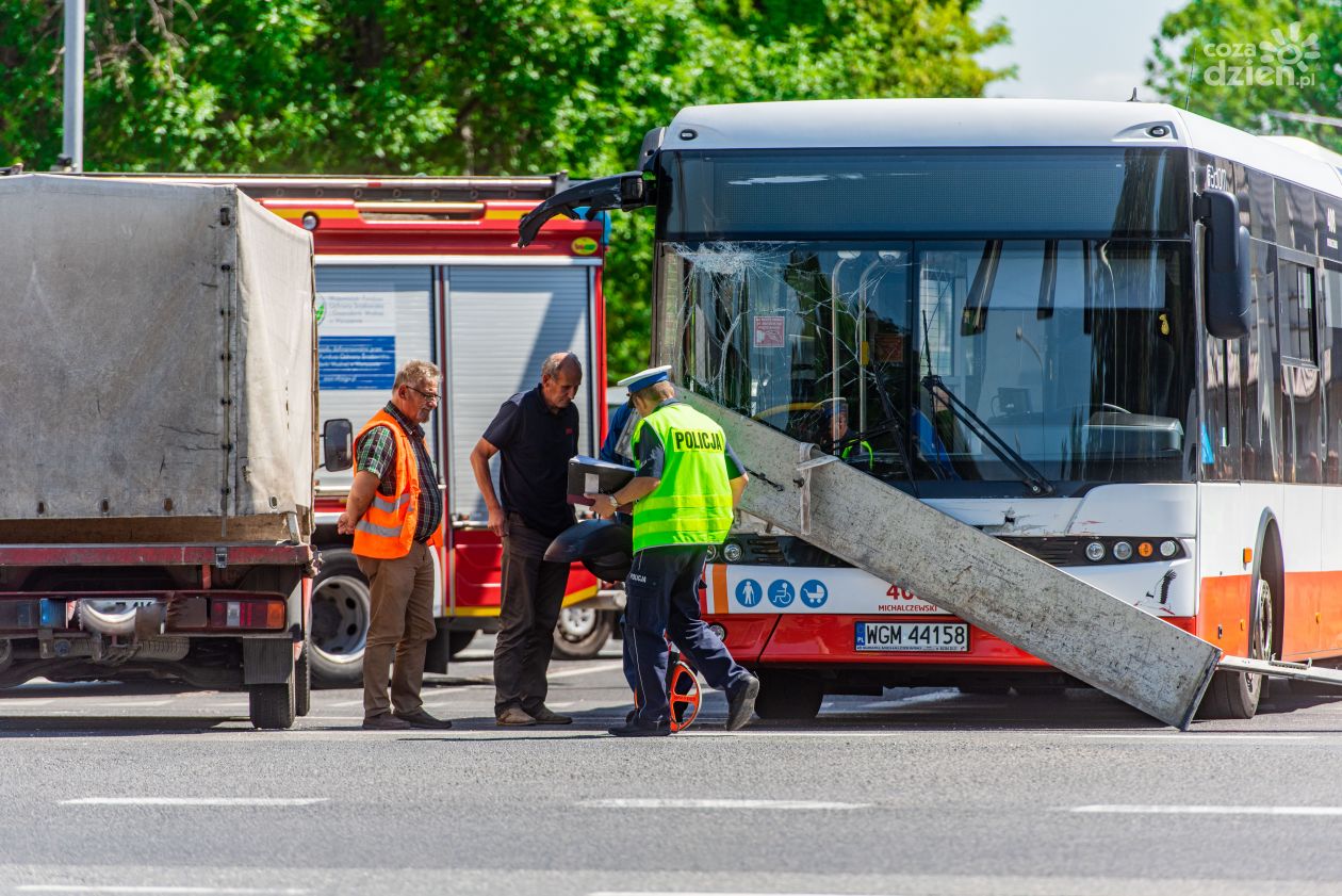 Okulickiego/Kielecka wypadek autobus z busem (zdjęcia)