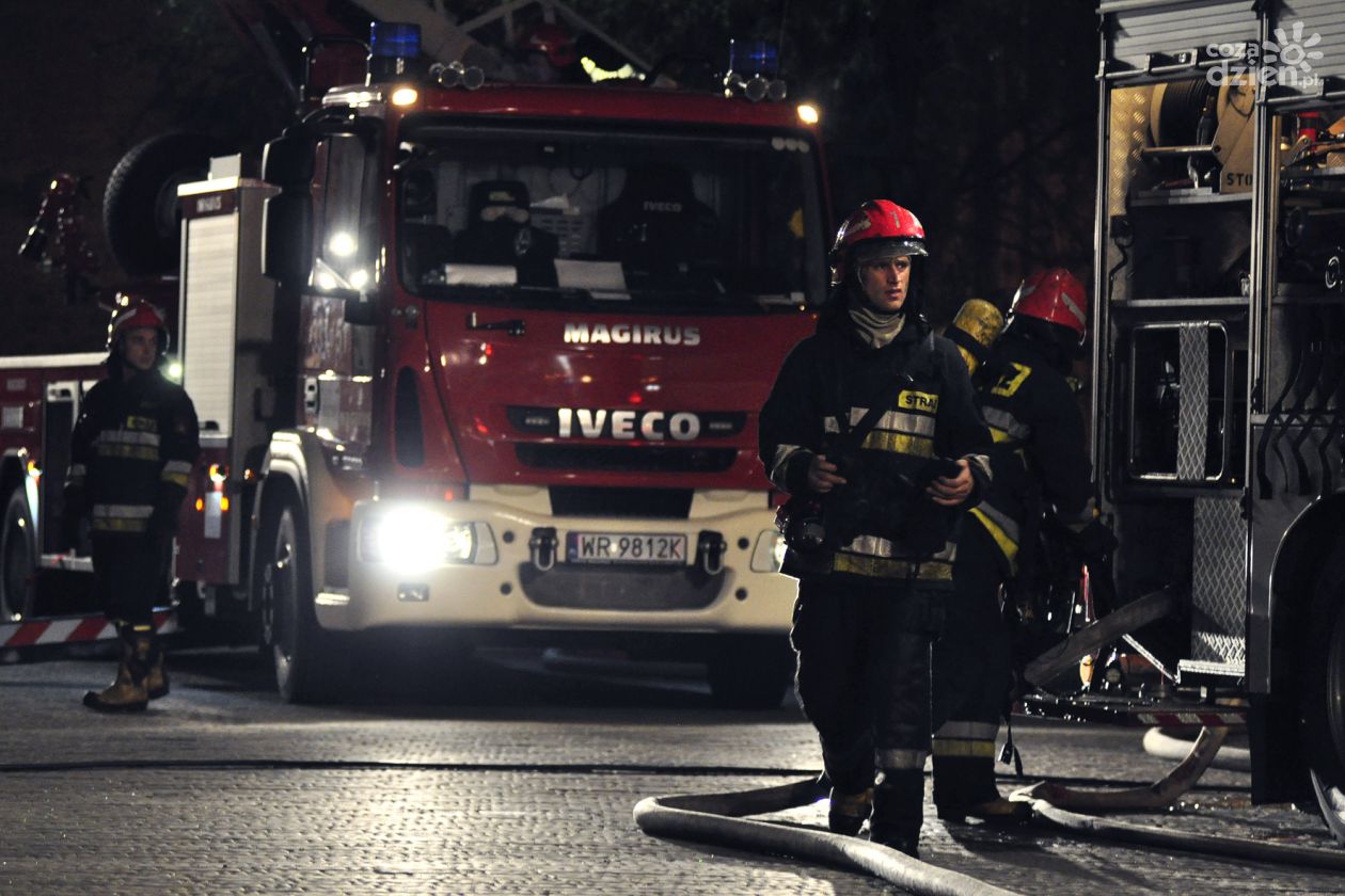 Pożar pustostanu w Milejowicach. Jedna osoba poparzona