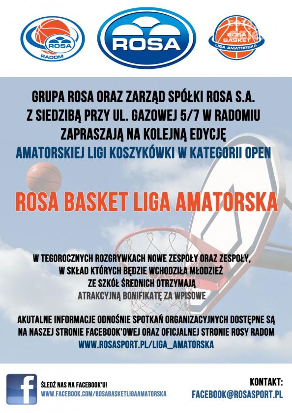 Zagraj w ROSA Basket Lidze Amatorskiej!