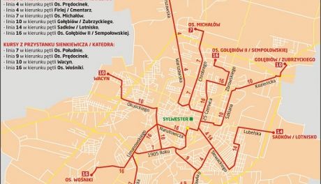 Specjalne autobusy po Sylwestrze pod gwiazdką (mapka)
