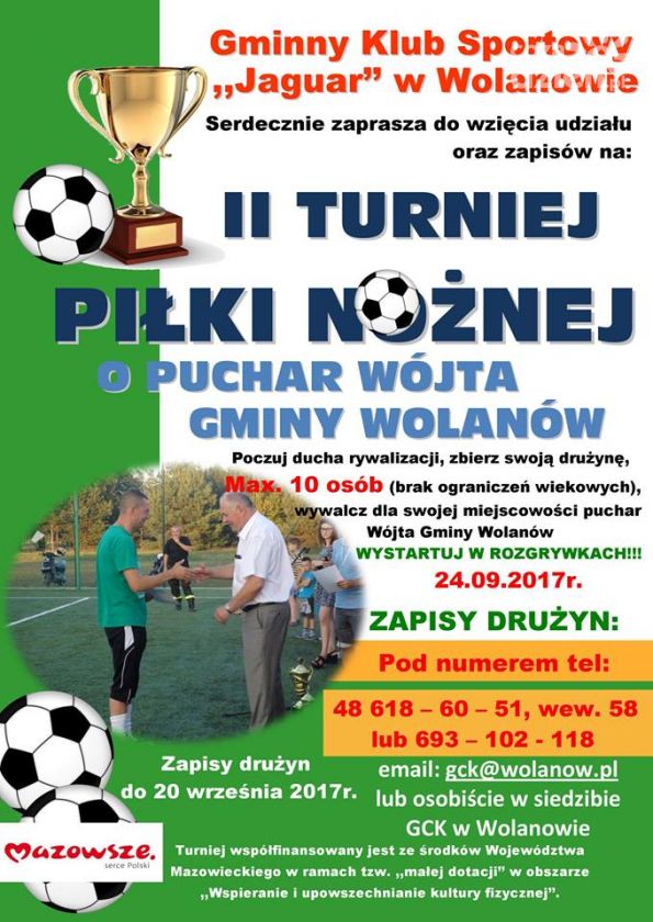 II Turniej Piłki Nożnej o Puchar Wójta Gminy Wolanów