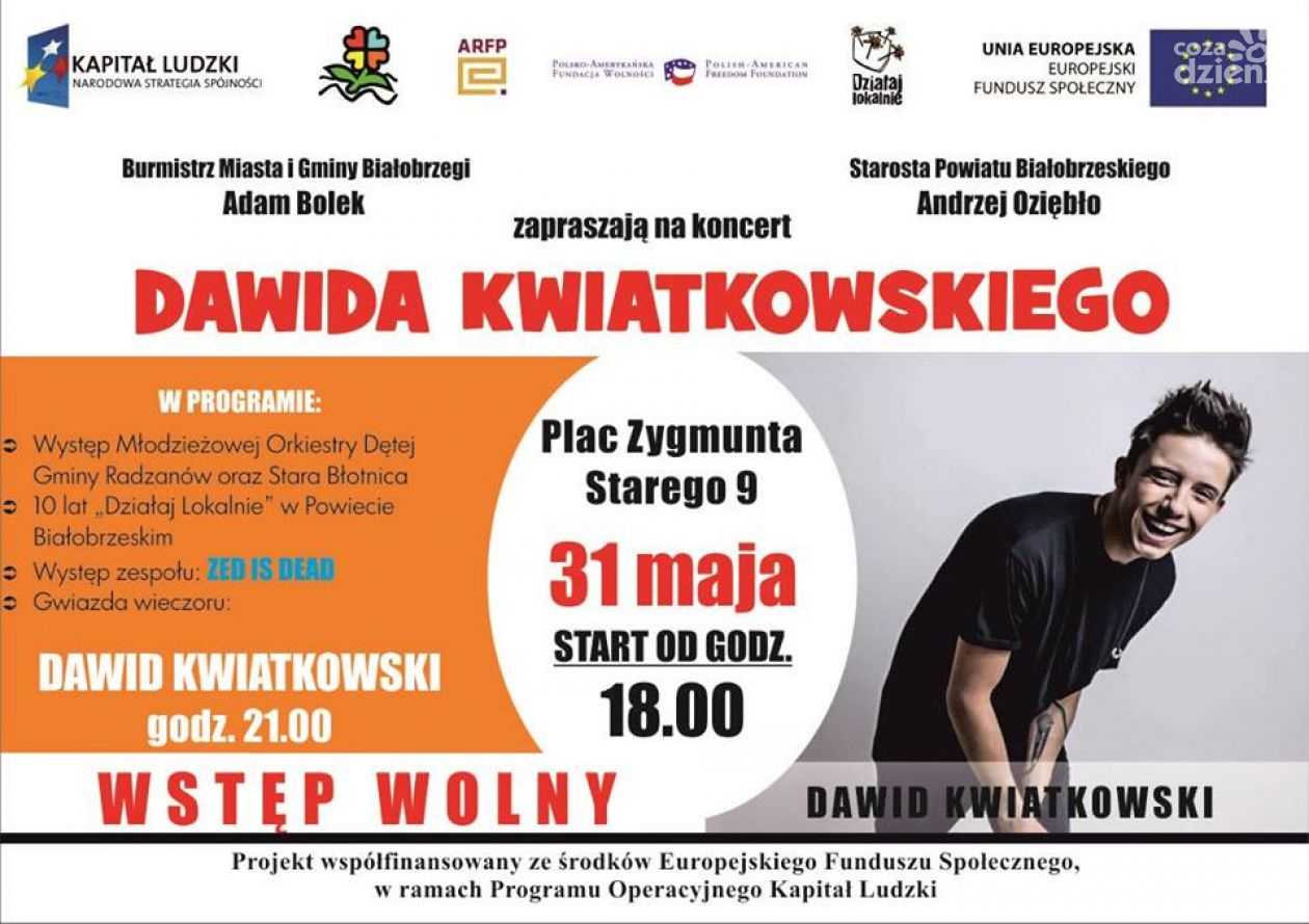Koncert Dawida Kwiatkowskiego w Białobrzegach