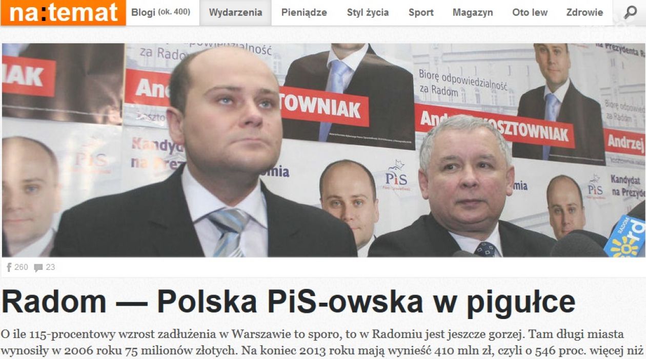 Kolejny negatywny artykuł o Radomiu w ogólnopolskich mediach