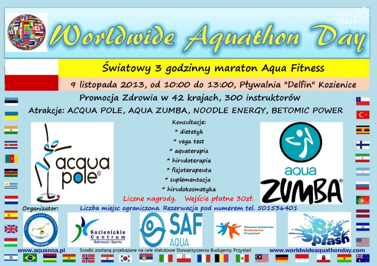 Światowy Maraton Aqua Fitness w sobotę!