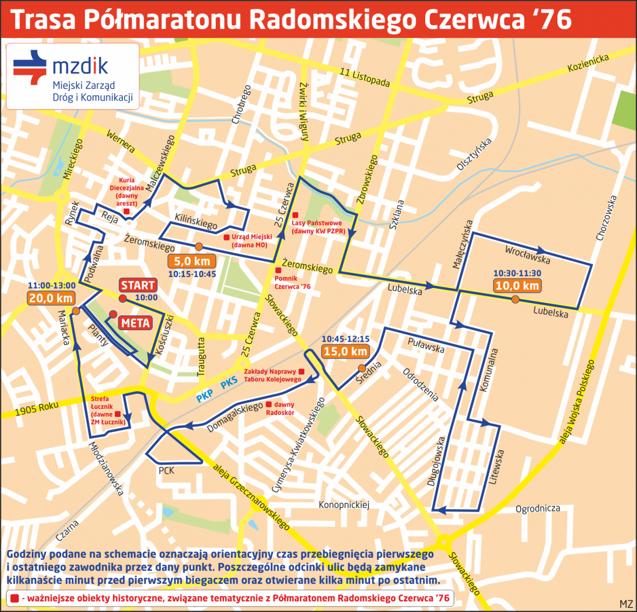 Zmiany tras, zamknięcia ulic, objazdy. Półmaraton.